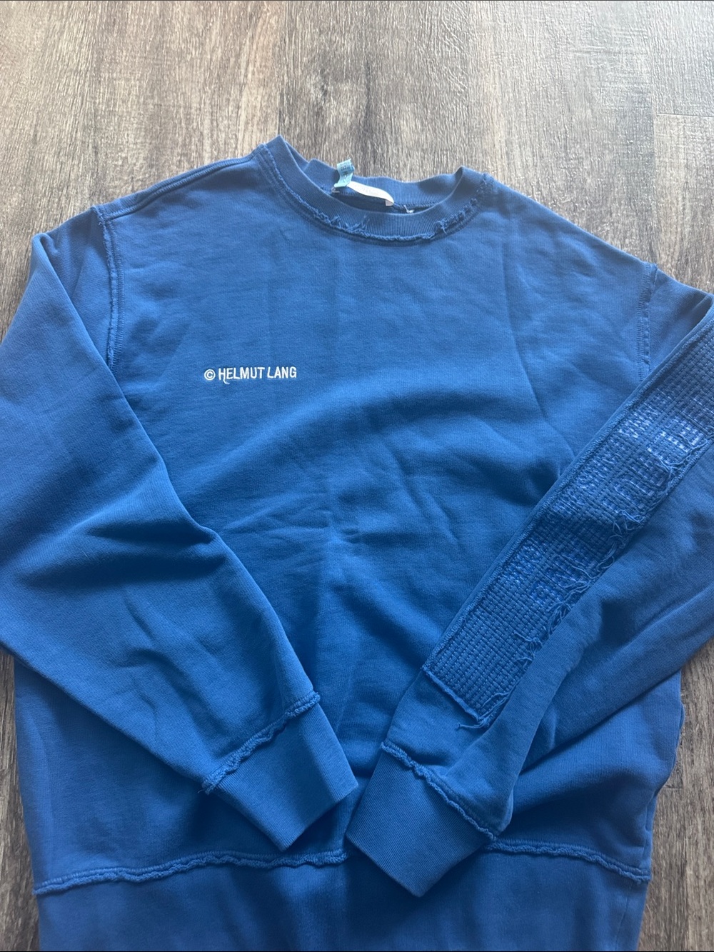 Helmut Lang Men's Royal Blue Crewneck Sweatshirt